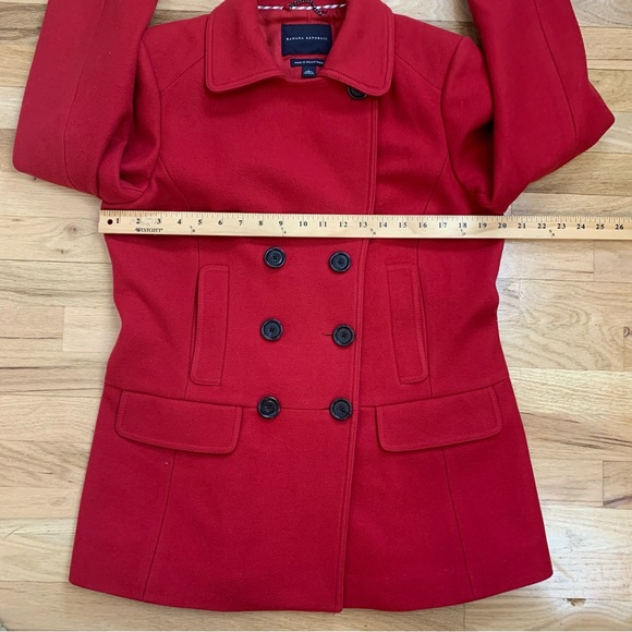 Banana Republic Wool Peacoat Red Wool Size Large - Picture 9 of 14